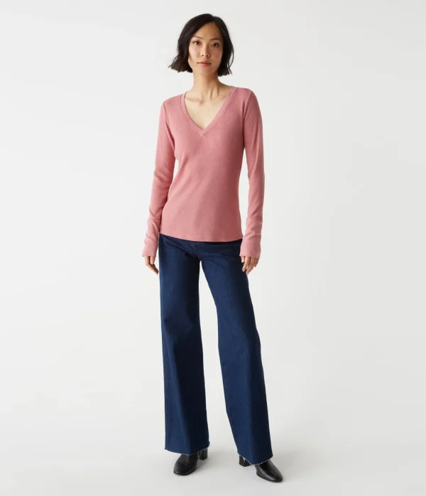 Michael Stars Romeo Thermal V-Neck Tee- T-Shirts | Loungewear