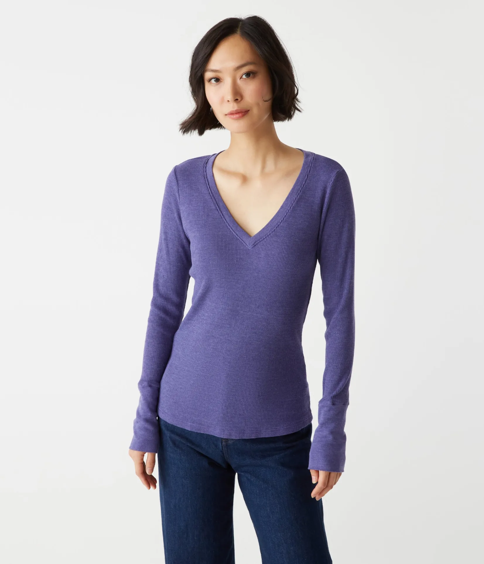 romeo_thermal_vneck_tee_12.webp Michael Stars Romeo Thermal V-Neck Tee- T-Shirts | Loungewear