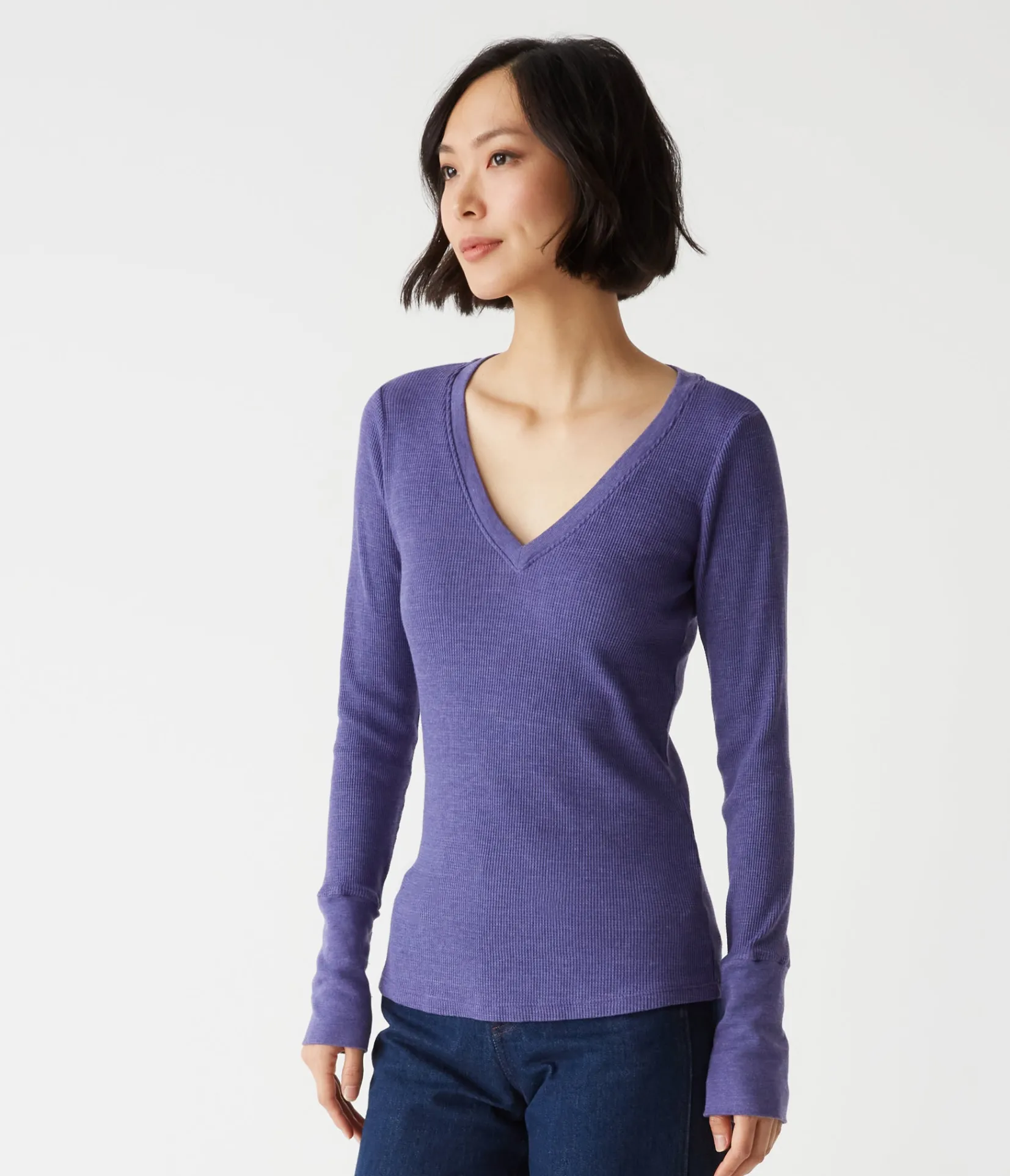 romeo_thermal_vneck_tee_14.webp Michael Stars Romeo Thermal V-Neck Tee- T-Shirts | Loungewear