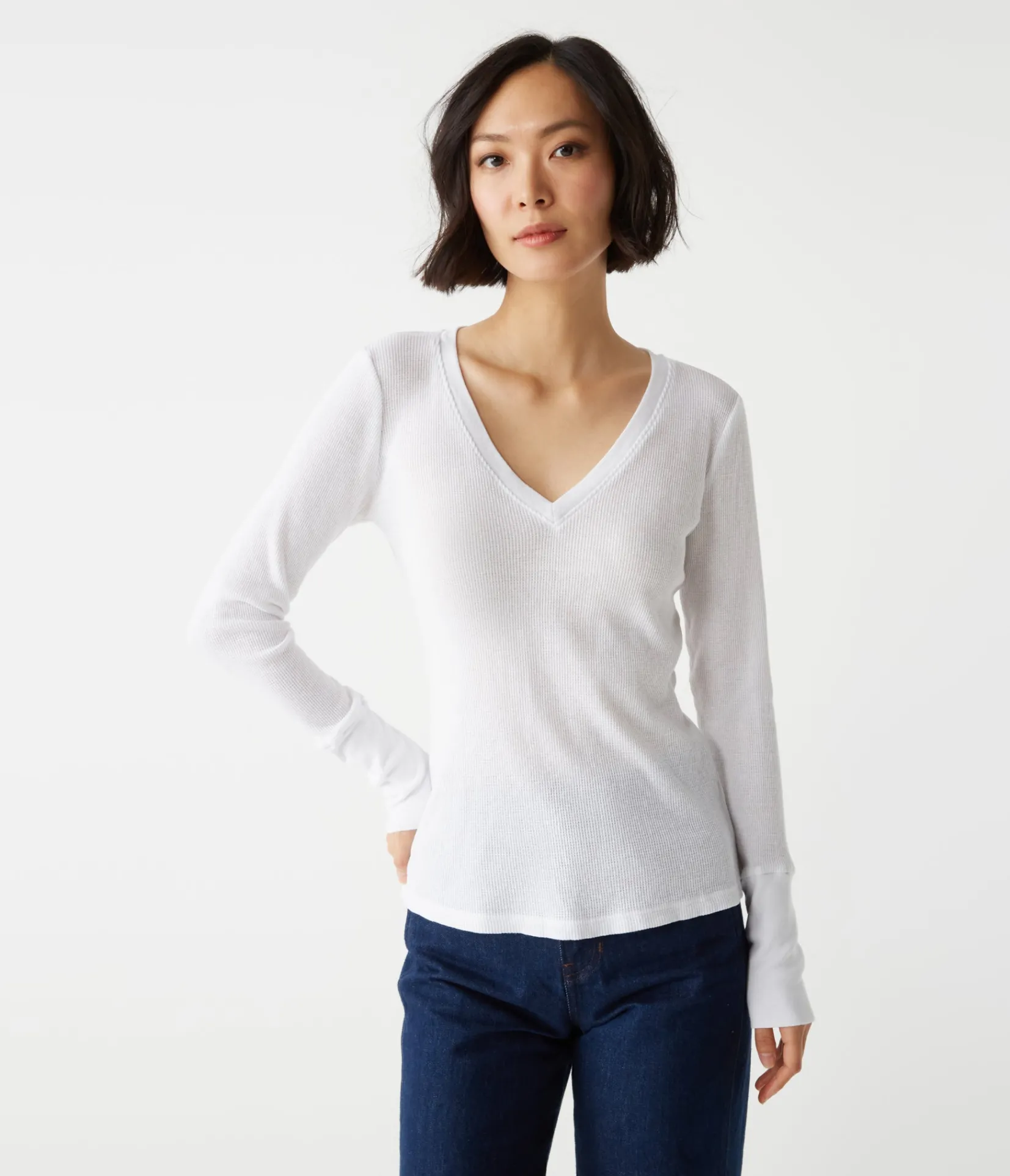 romeo_thermal_vneck_tee_16.webp Michael Stars Romeo Thermal V-Neck Tee- T-Shirts | Loungewear