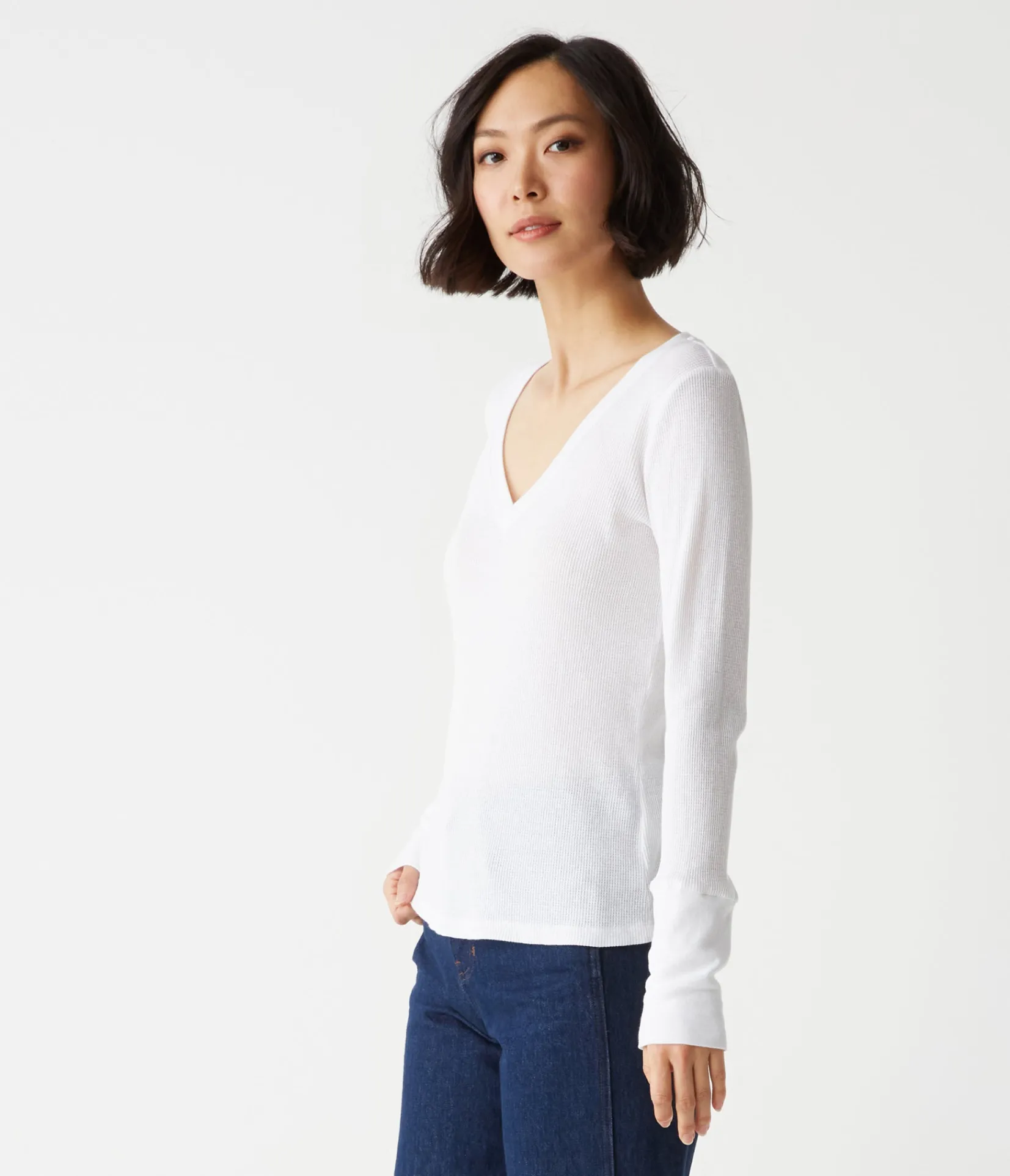 romeo_thermal_vneck_tee_18.webp Michael Stars Romeo Thermal V-Neck Tee- T-Shirts | Loungewear
