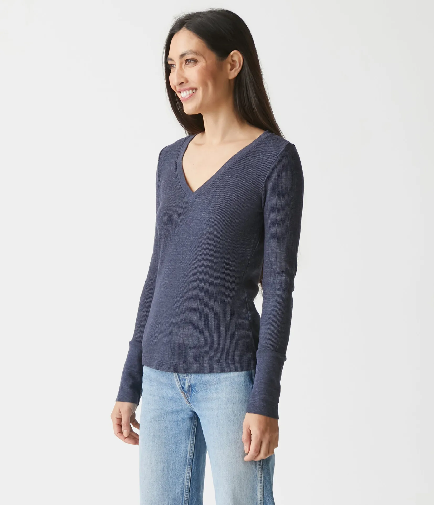 romeo_thermal_vneck_tee_26.webp Michael Stars Romeo Thermal V-Neck Tee- T-Shirts | Loungewear
