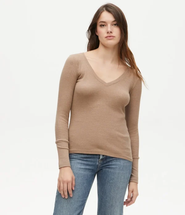Michael Stars Romeo Thermal V-Neck Tee- T-Shirts | Loungewear