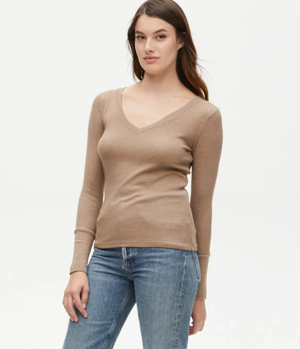 Michael Stars Romeo Thermal V-Neck Tee- T-Shirts | Loungewear