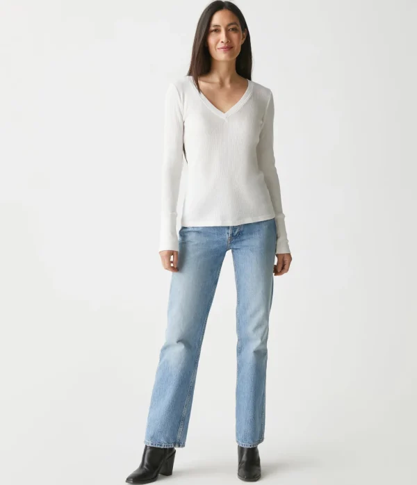 Michael Stars Romeo Thermal V-Neck Tee- T-Shirts | Loungewear