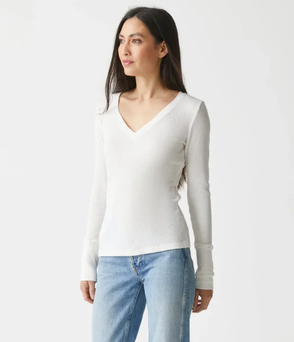 Michael Stars Romeo Thermal V-Neck Tee- T-Shirts | Loungewear