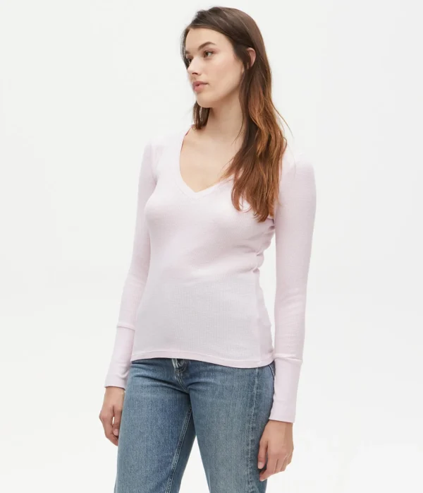 Michael Stars Romeo Thermal V-Neck Tee- T-Shirts | Loungewear