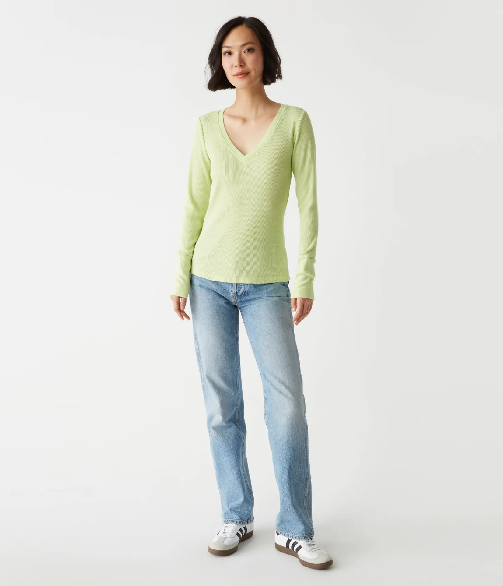 romeo_thermal_vneck_tee_5.webp Michael Stars Romeo Thermal V-Neck Tee- T-Shirts | Loungewear