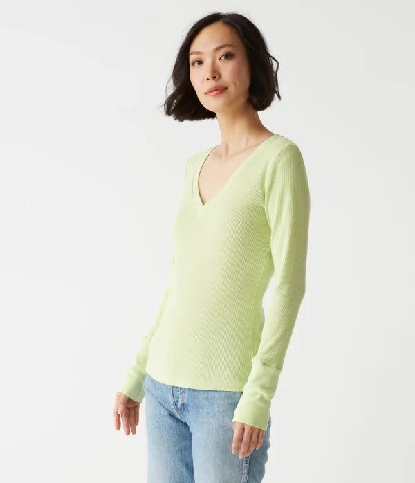 Michael Stars Romeo Thermal V-Neck Tee- T-Shirts | Loungewear