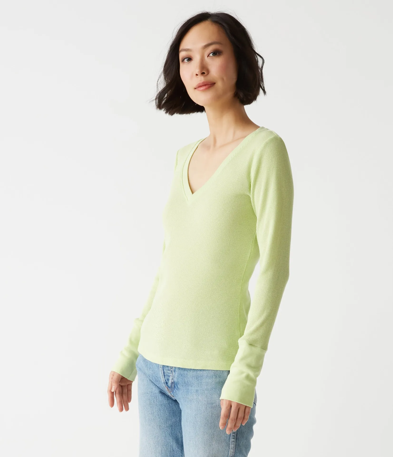 romeo_thermal_vneck_tee_6.webp Michael Stars Romeo Thermal V-Neck Tee- T-Shirts | Loungewear
