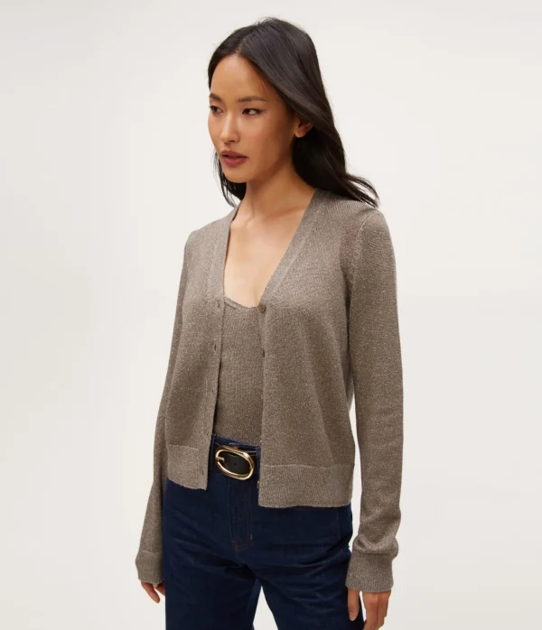 Michael Stars Ruiz Metallic Cardigan- Sweaters & Cardigans