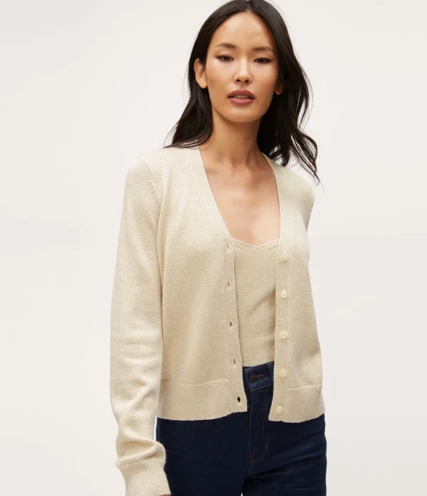 Michael Stars Ruiz Metallic Cardigan- Sweaters & Cardigans