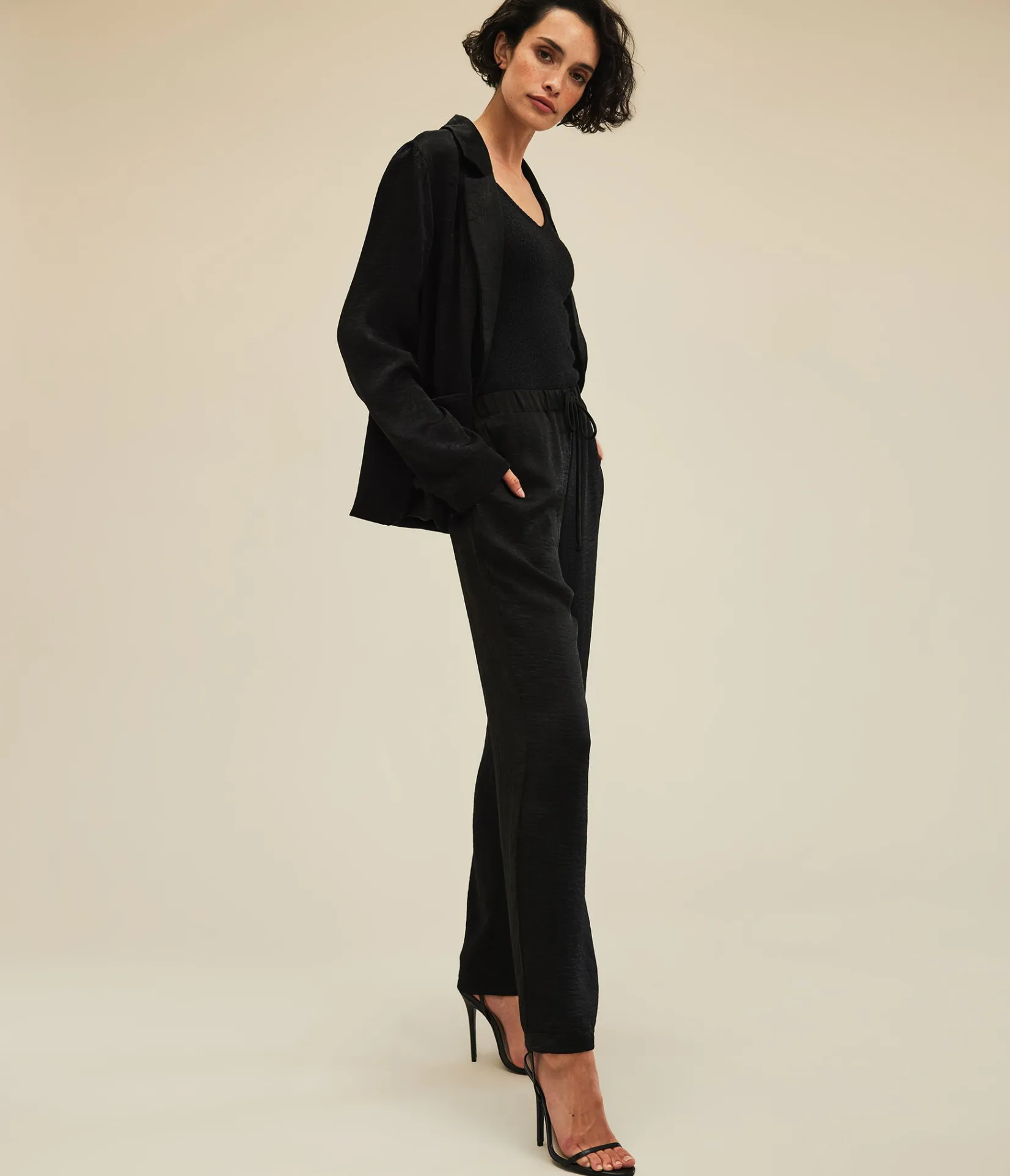 sanji_hammered_satin_drawstring_pant_1.webp Michael Stars Sanji Hammered Satin Drawstring Pant- Pants, Shorts & Skirts