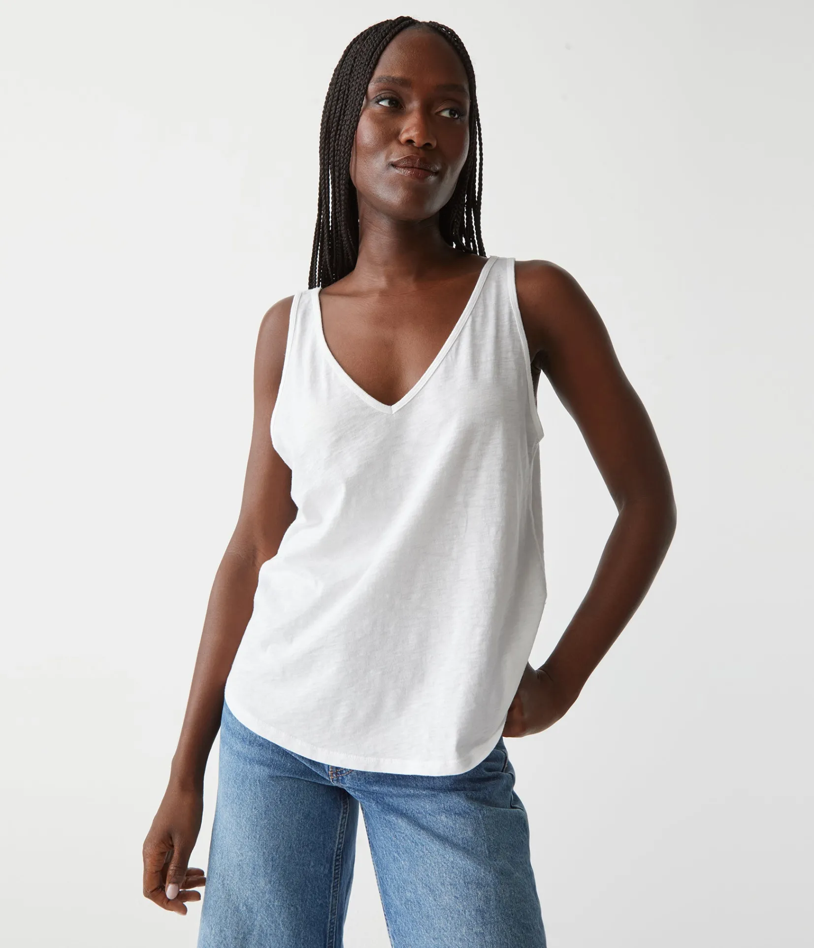 scarlett_vneck_tank_0.webp Michael Stars Scarlett V-Neck Tank- Tank Tops | Supima Cotton T-Shirts