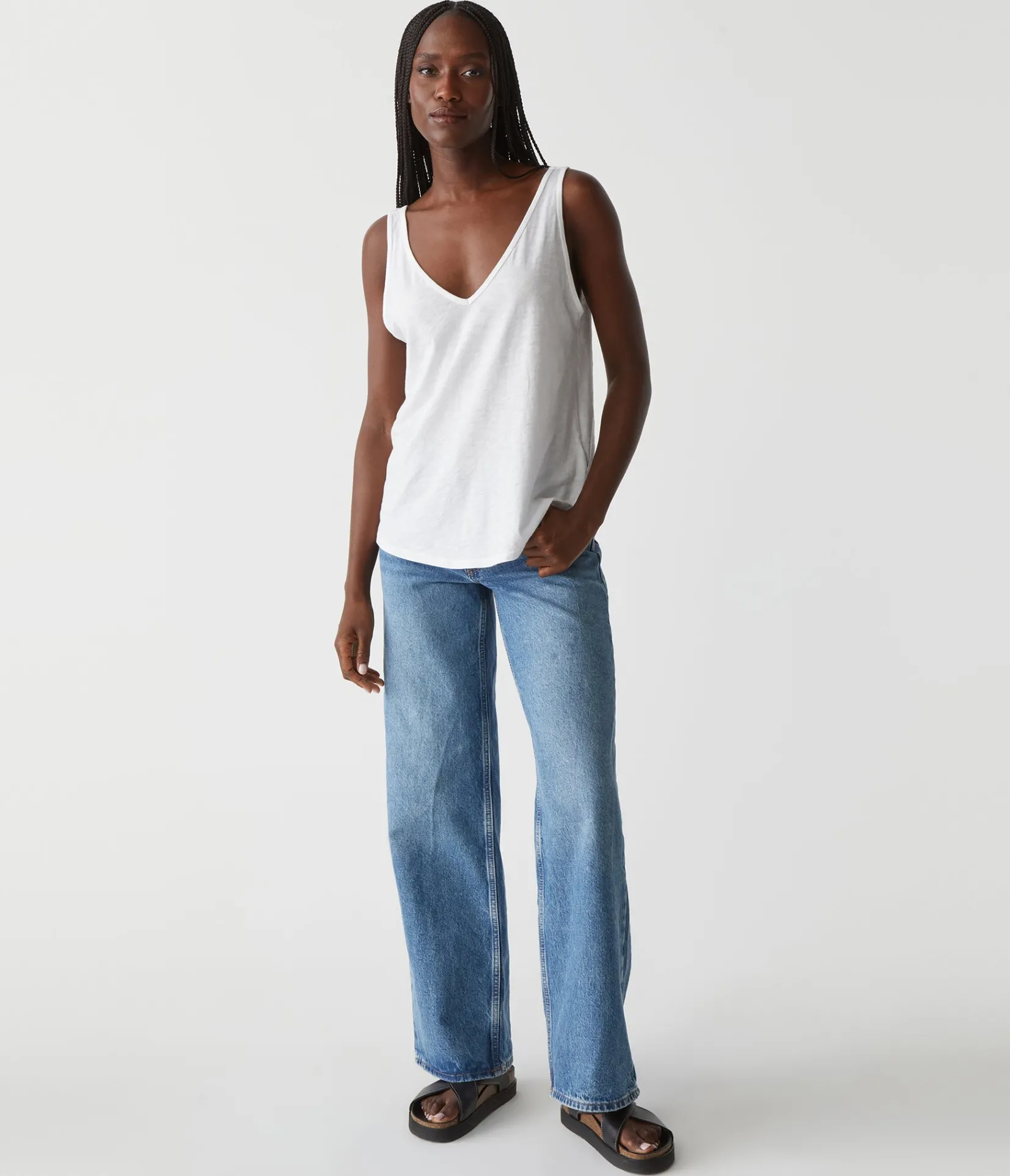 scarlett_vneck_tank_1.webp Michael Stars Scarlett V-Neck Tank- Tank Tops | Supima Cotton T-Shirts