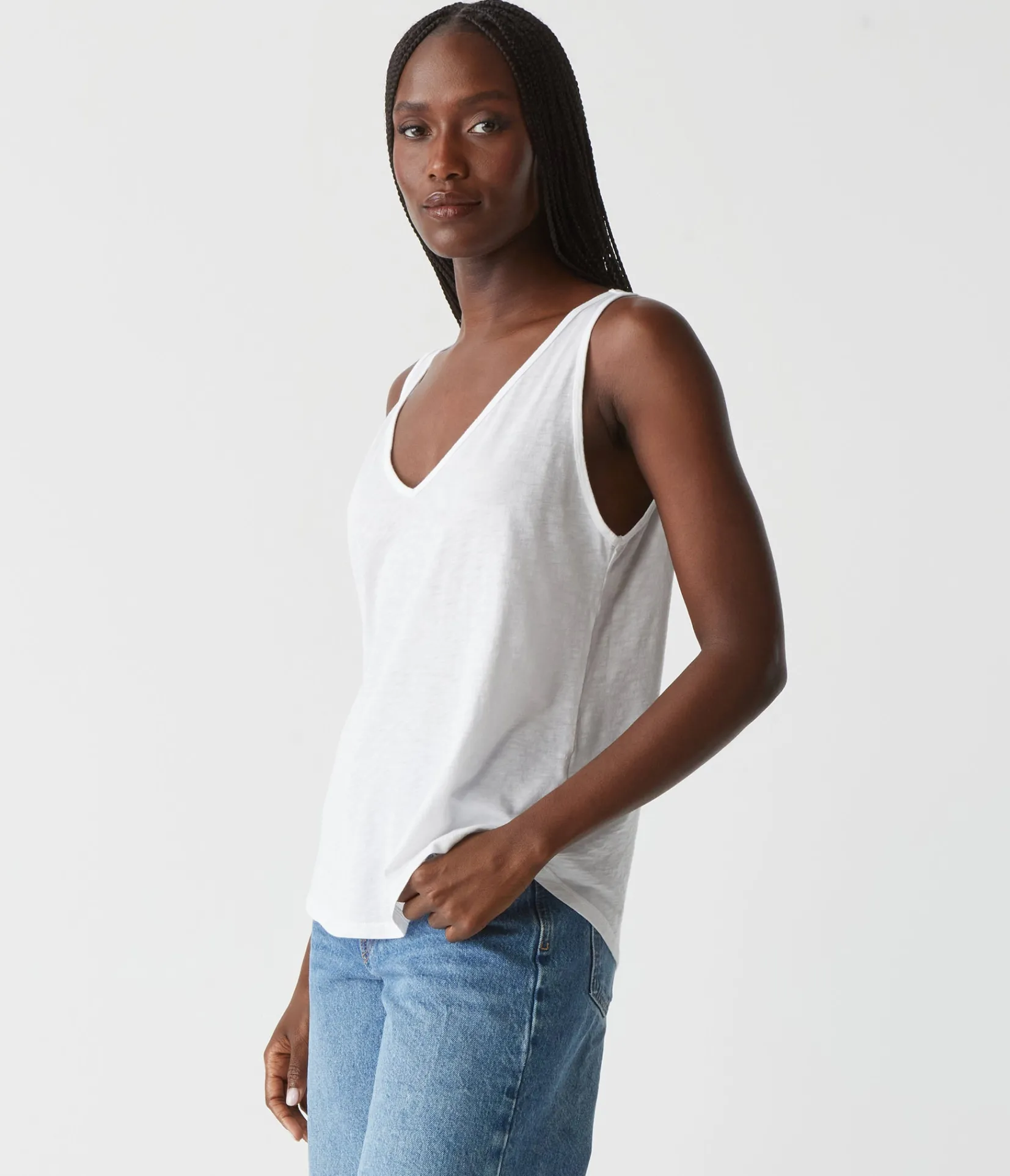 scarlett_vneck_tank_2.webp Michael Stars Scarlett V-Neck Tank- Tank Tops | Supima Cotton T-Shirts
