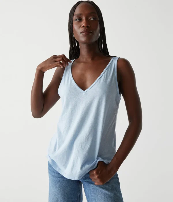 Michael Stars Scarlett V-Neck Tank- Tank Tops | Supima Cotton T-Shirts