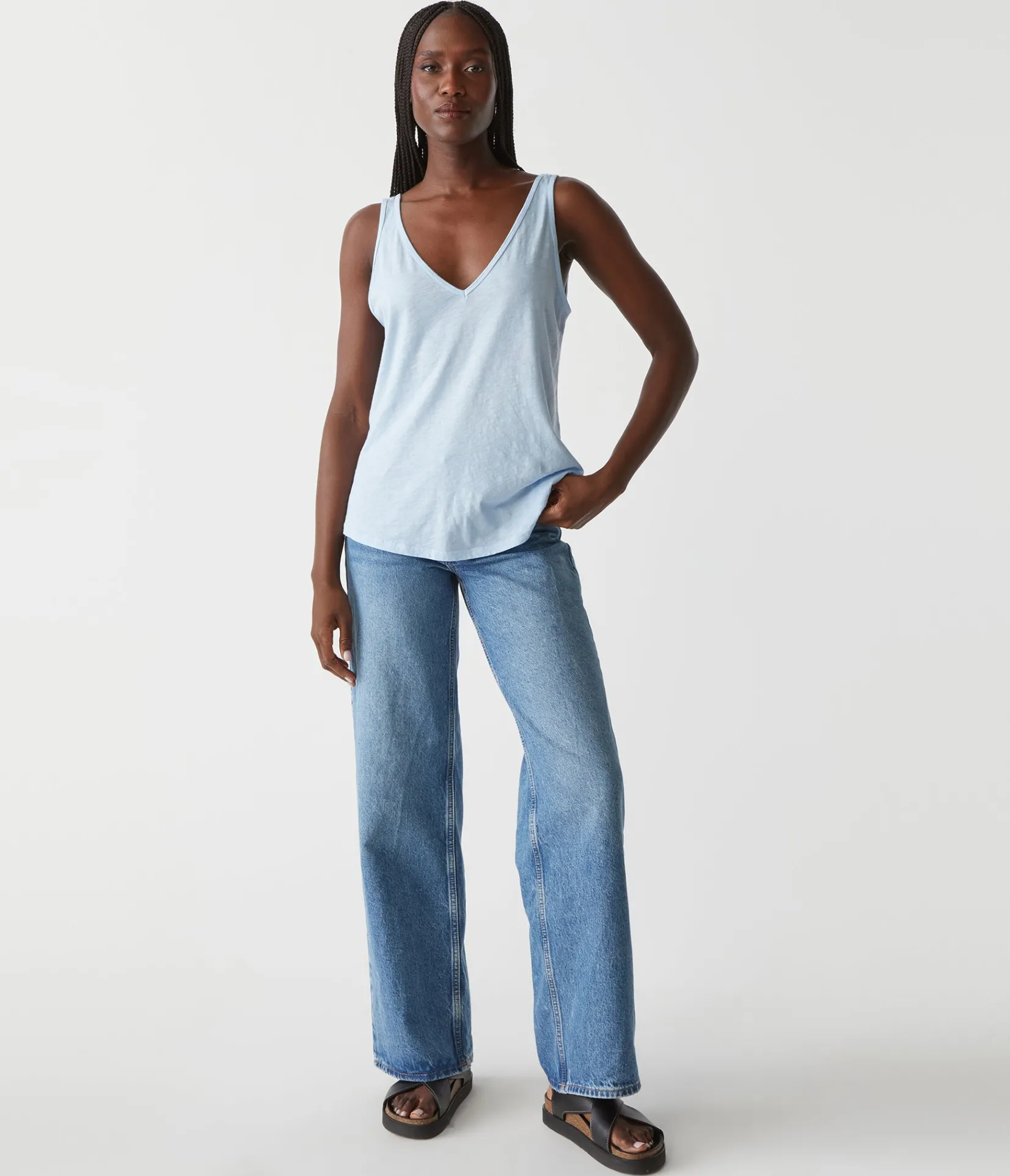 scarlett_vneck_tank_5.webp Michael Stars Scarlett V-Neck Tank- Tank Tops | Supima Cotton T-Shirts