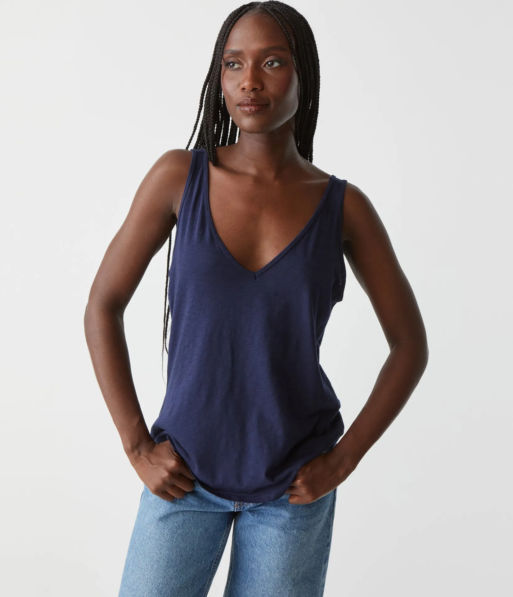 scarlett_vneck_tank_8.webp Michael Stars Scarlett V-Neck Tank- Tank Tops | Supima Cotton T-Shirts