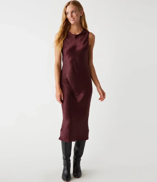Michael Stars Seema Hammered Satin Midi Dress- Dresses | Midi Dresses