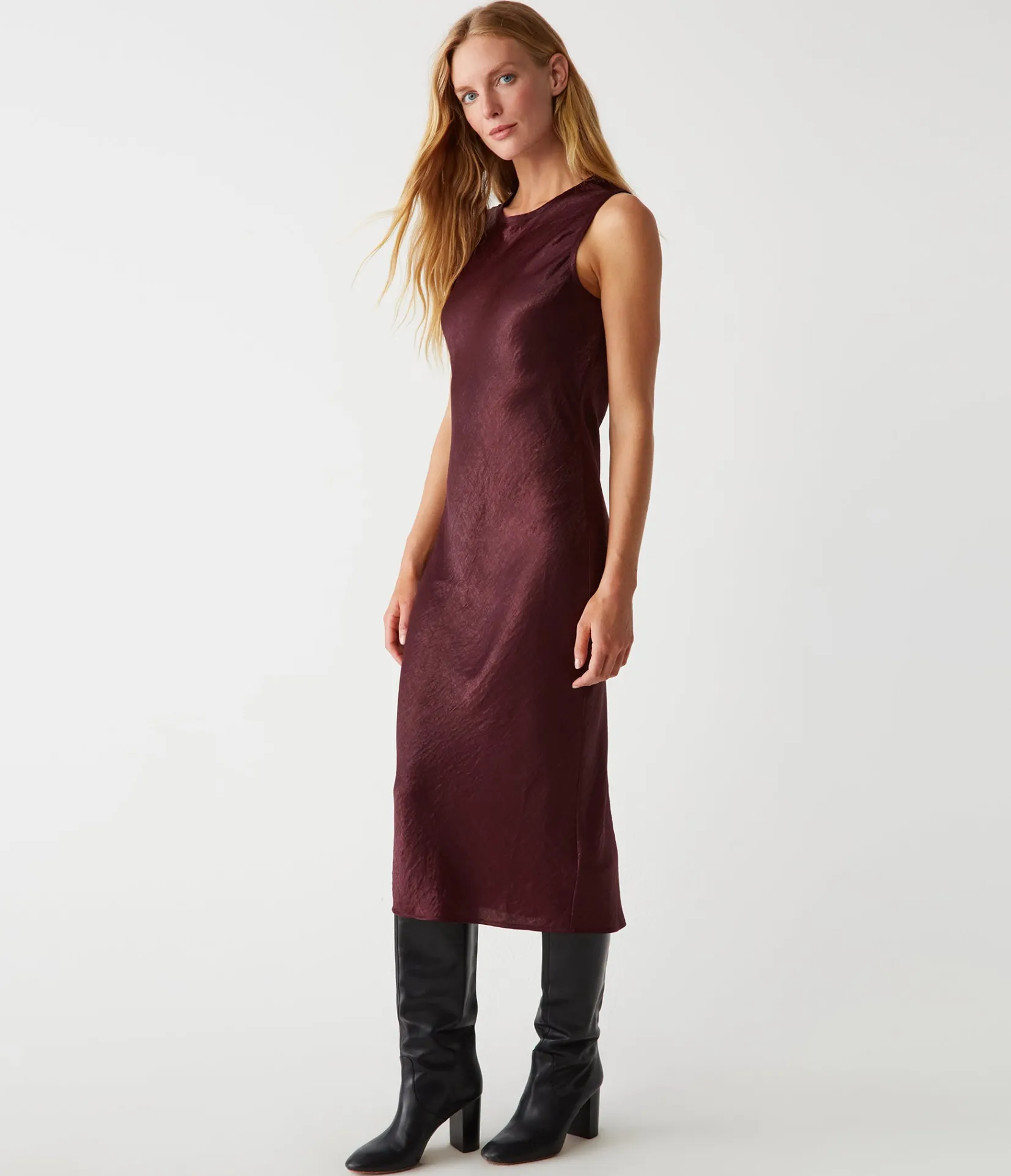 seema_hammered_satin_midi_dress_2.webp Michael Stars Seema Hammered Satin Midi Dress- Dresses | Midi Dresses