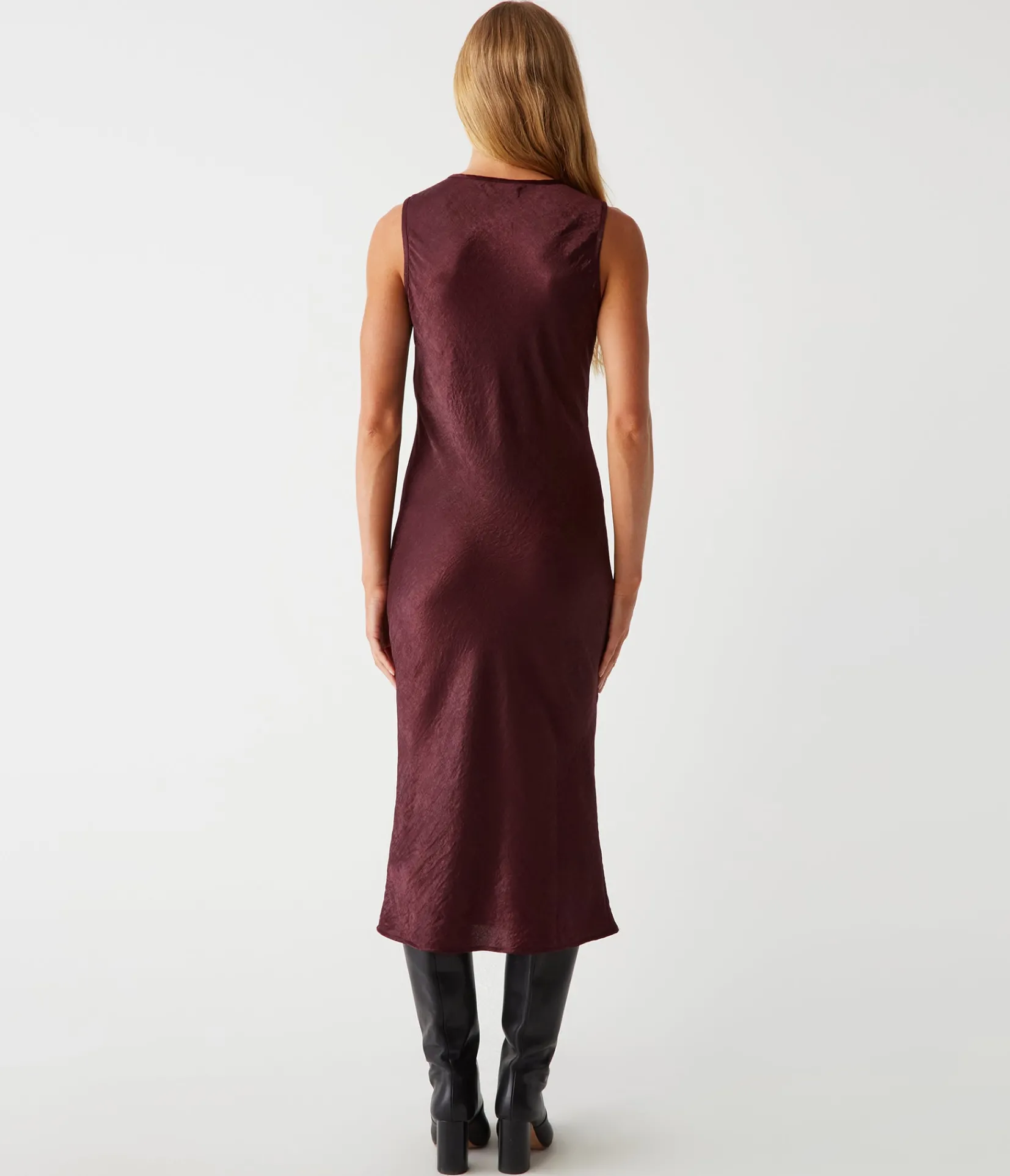 seema_hammered_satin_midi_dress_3.webp Michael Stars Seema Hammered Satin Midi Dress- Dresses | Midi Dresses