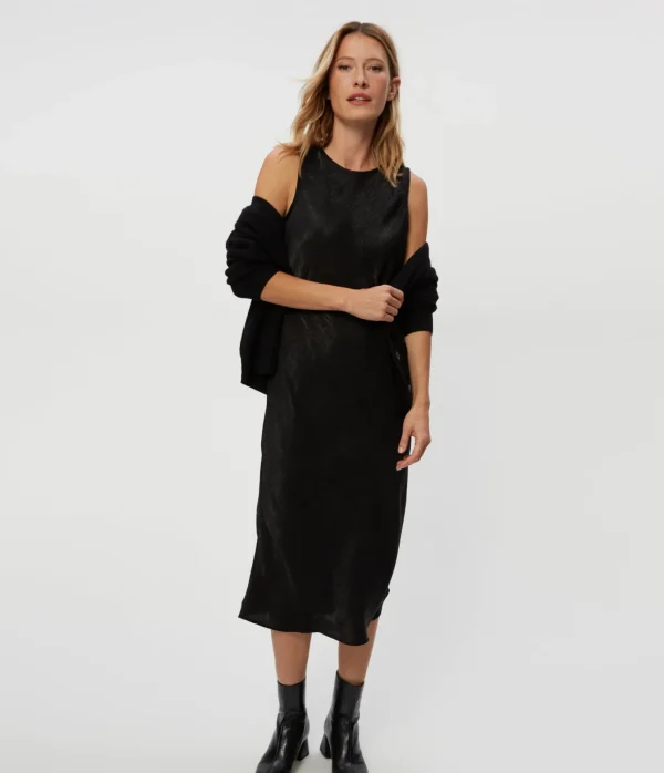 Michael Stars Seema Hammered Satin Midi Dress- Dresses | Midi Dresses