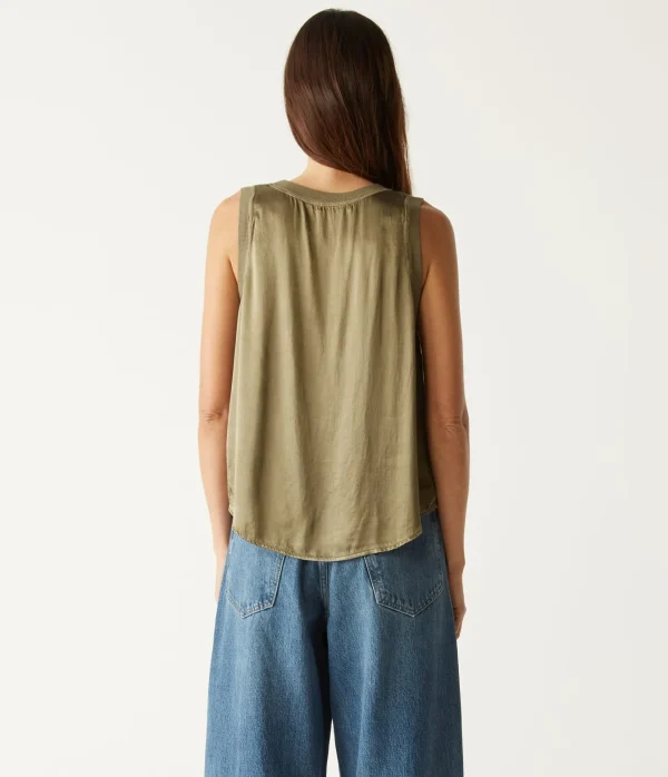 Michael Stars Shay Satin Tank- Tops, Blouses & Shirts