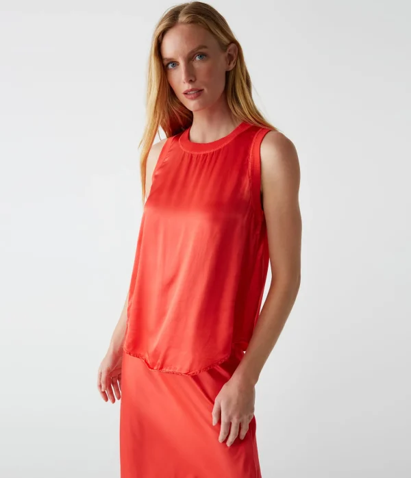 Michael Stars Shay Satin Tank- Tops, Blouses & Shirts