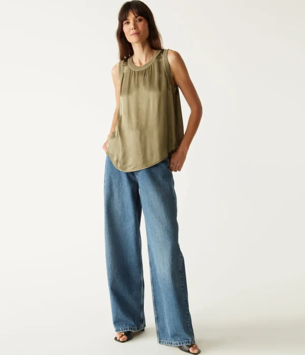 Michael Stars Shay Satin Tank- Tops, Blouses & Shirts