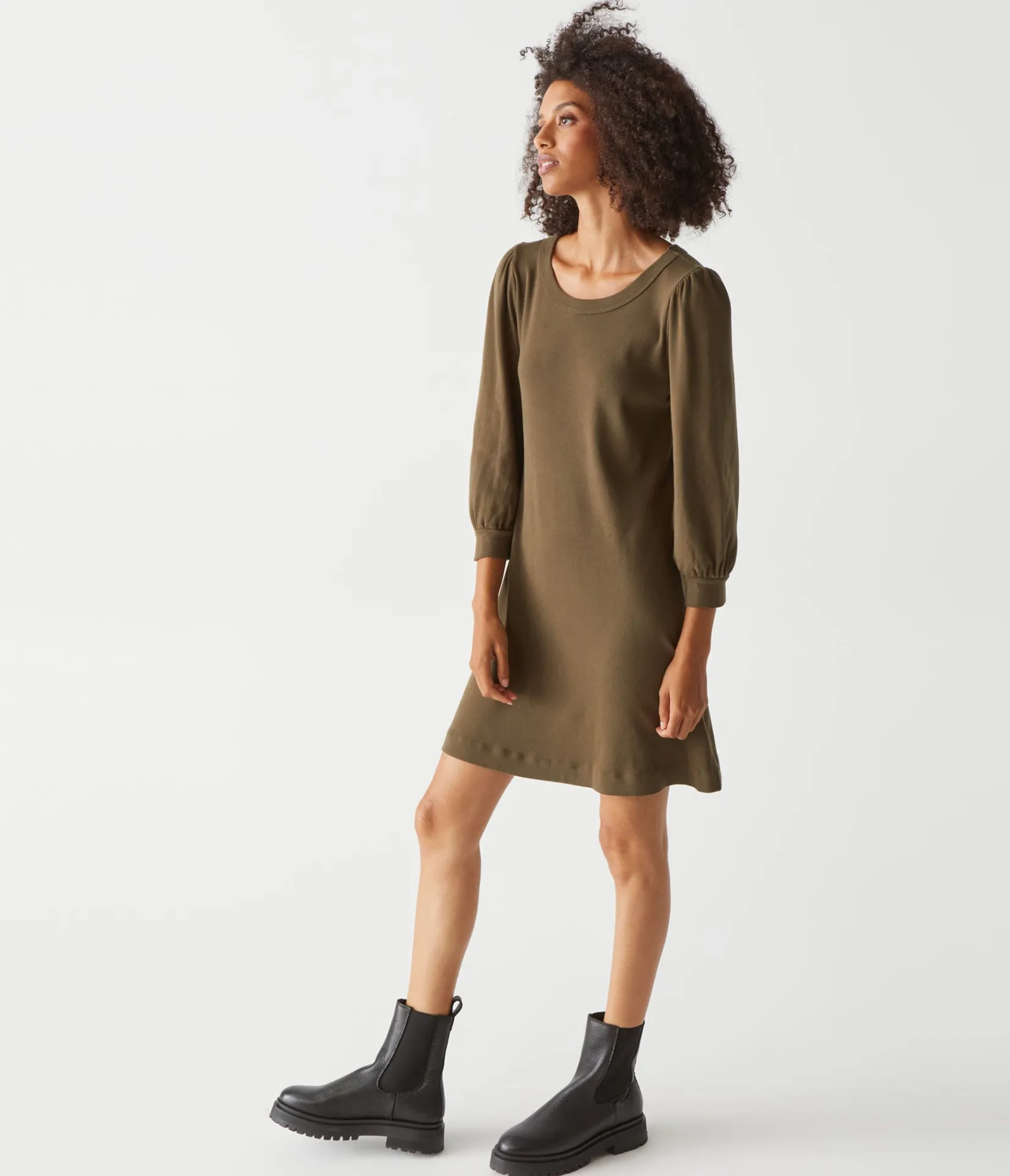 sinclair_puff_sleeve_tee_dress_18.webp Michael Stars Sinclair Puff Sleeve Tee Dress- Dresses | Mini Dresses