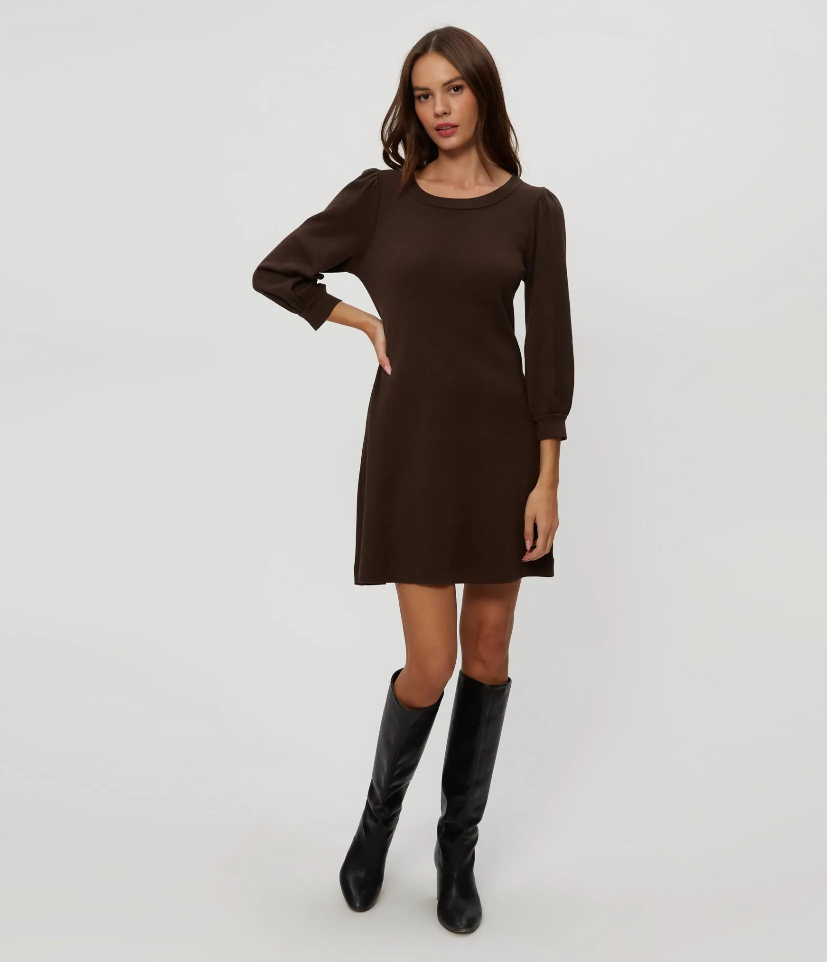 sinclair_puff_sleeve_tee_dress_20.webp Michael Stars Sinclair Puff Sleeve Tee Dress- Dresses | Mini Dresses