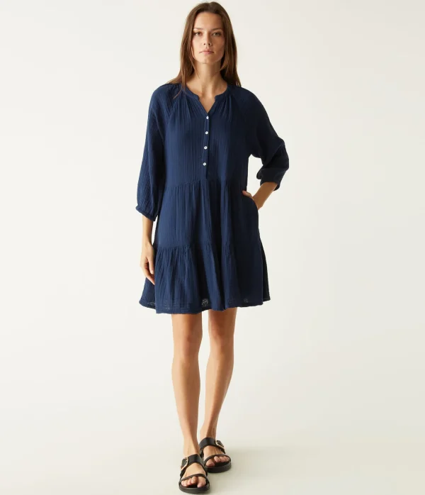 Michael Stars Sonia Tiered Gauze Dress- Dresses | Knee Length Dresses