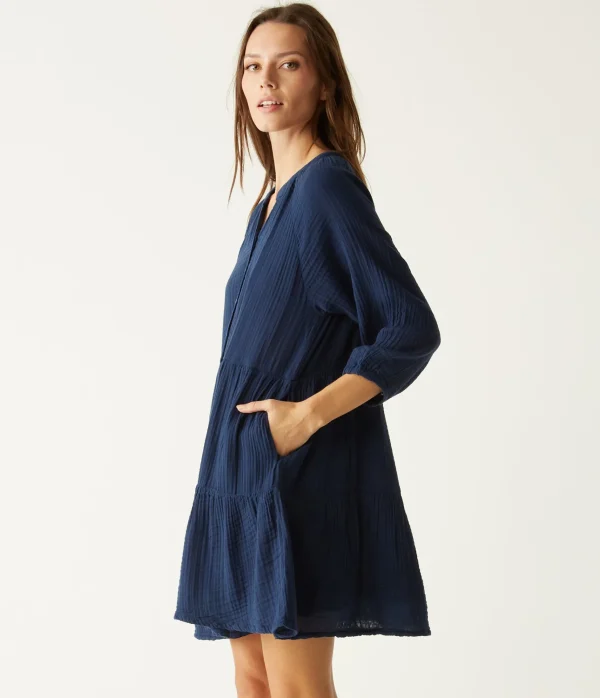 Michael Stars Sonia Tiered Gauze Dress- Dresses | Knee Length Dresses
