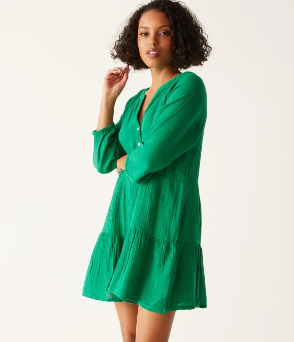 Michael Stars Sonia Tiered Gauze Dress- Dresses | Knee Length Dresses
