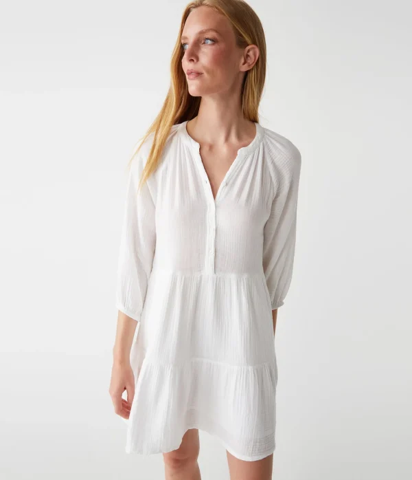 Michael Stars Sonia Tiered Gauze Dress- Dresses | Knee Length Dresses