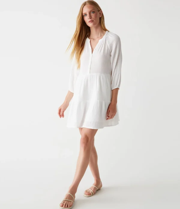 Michael Stars Sonia Tiered Gauze Dress- Dresses | Knee Length Dresses