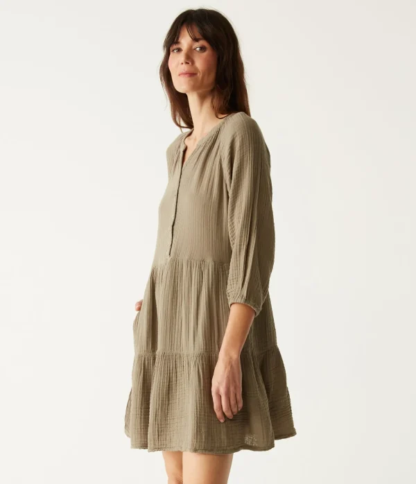 Michael Stars Sonia Tiered Gauze Dress- Dresses | Knee Length Dresses