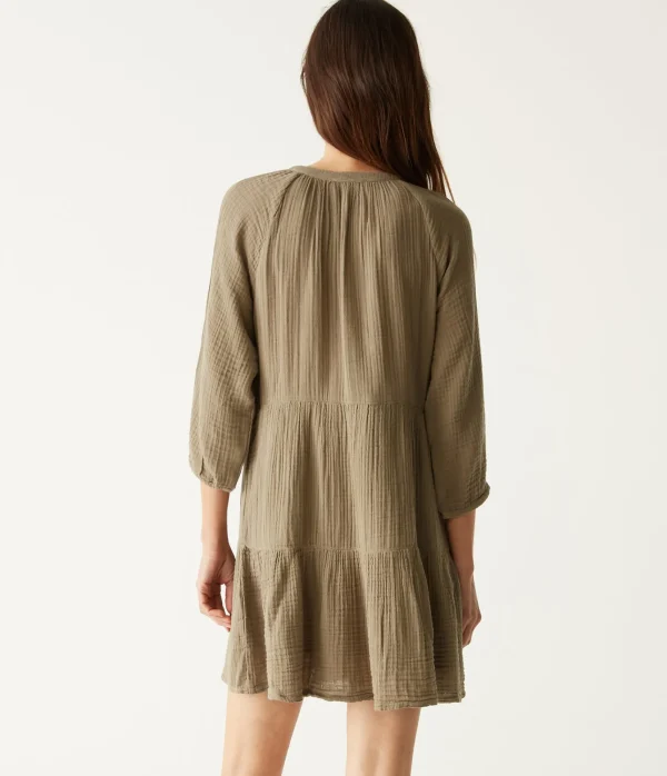 Michael Stars Sonia Tiered Gauze Dress- Dresses | Knee Length Dresses