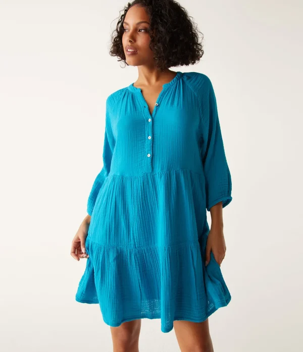 Michael Stars Sonia Tiered Gauze Dress- Dresses | Knee Length Dresses