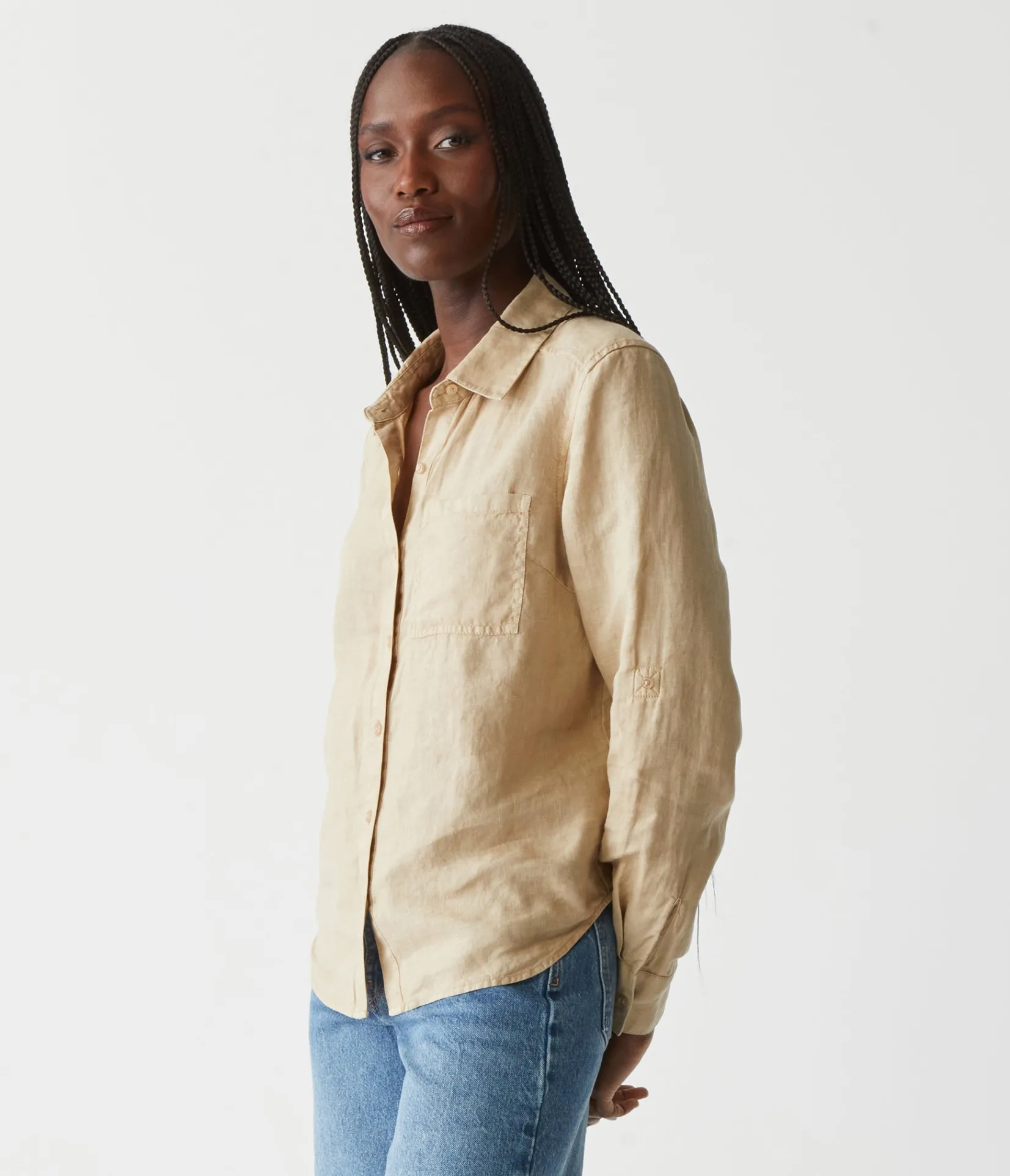 spencer_linen_button_down_top_10.webp Michael Stars Spencer Linen Button Down Top- Tops, Blouses & Shirts