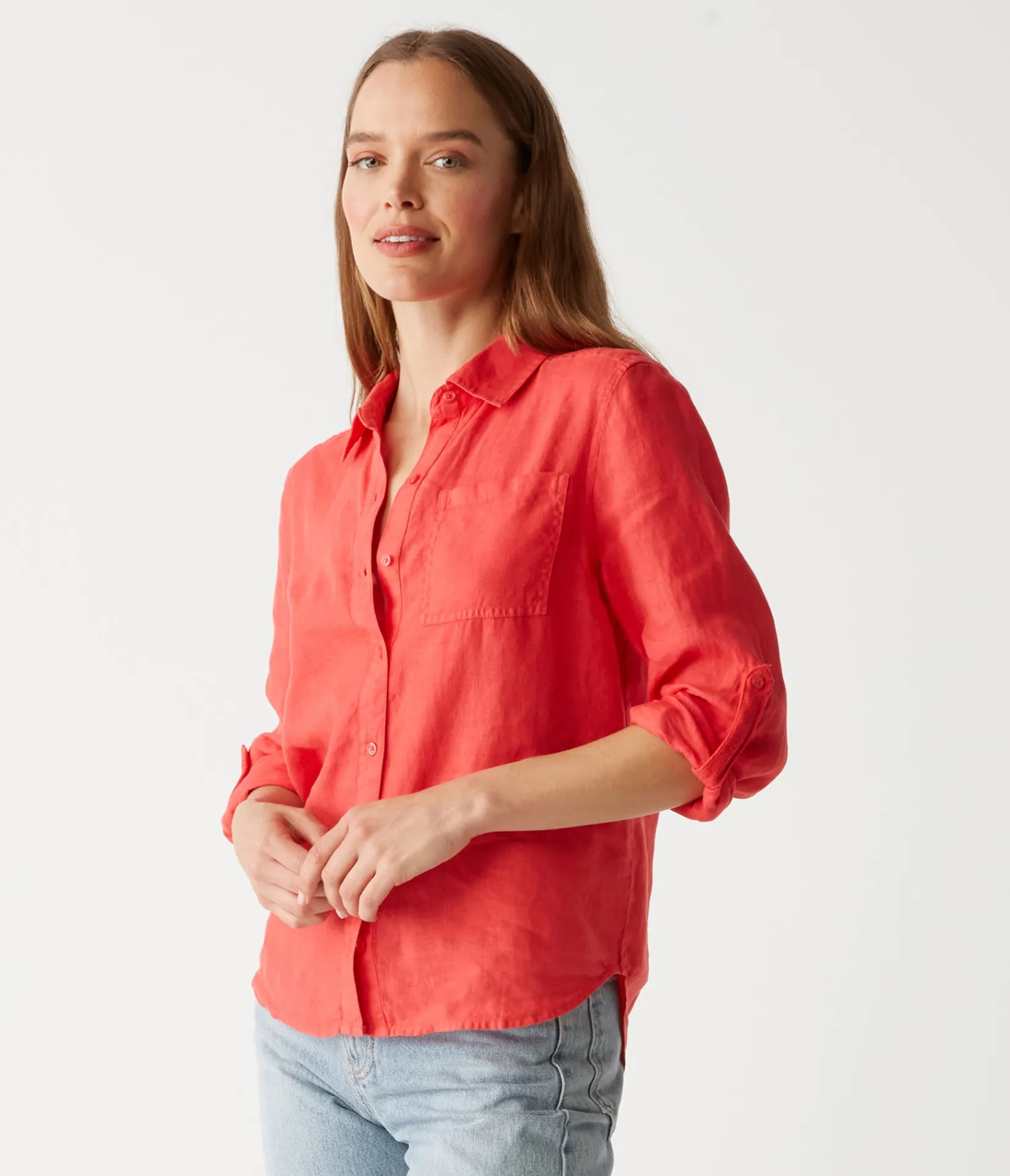 spencer_linen_button_down_top_18.webp Michael Stars Spencer Linen Button Down Top- Tops, Blouses & Shirts