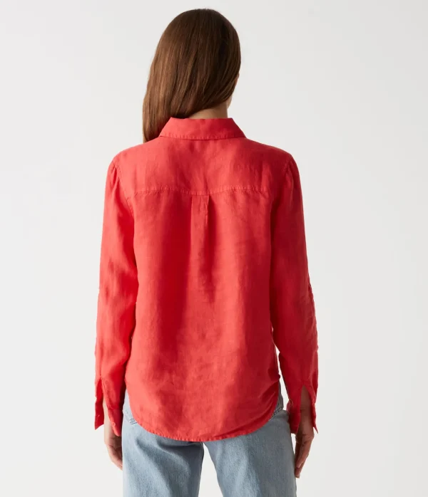 Michael Stars Spencer Linen Button Down Top- Tops, Blouses & Shirts