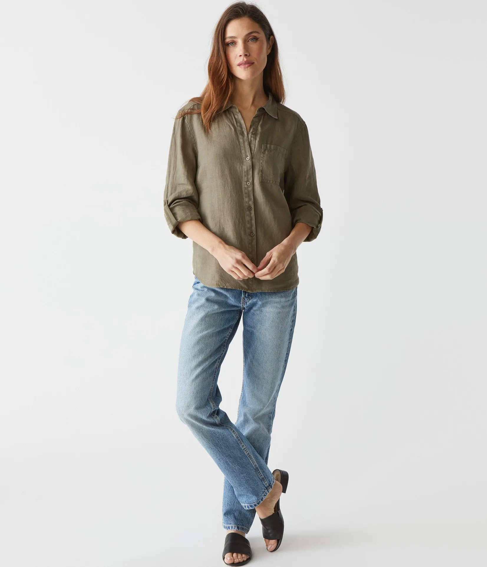 spencer_linen_button_down_top_21.webp Michael Stars Spencer Linen Button Down Top- Tops, Blouses & Shirts