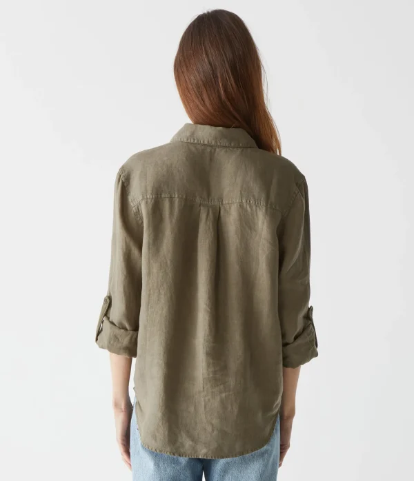 Michael Stars Spencer Linen Button Down Top- Tops, Blouses & Shirts