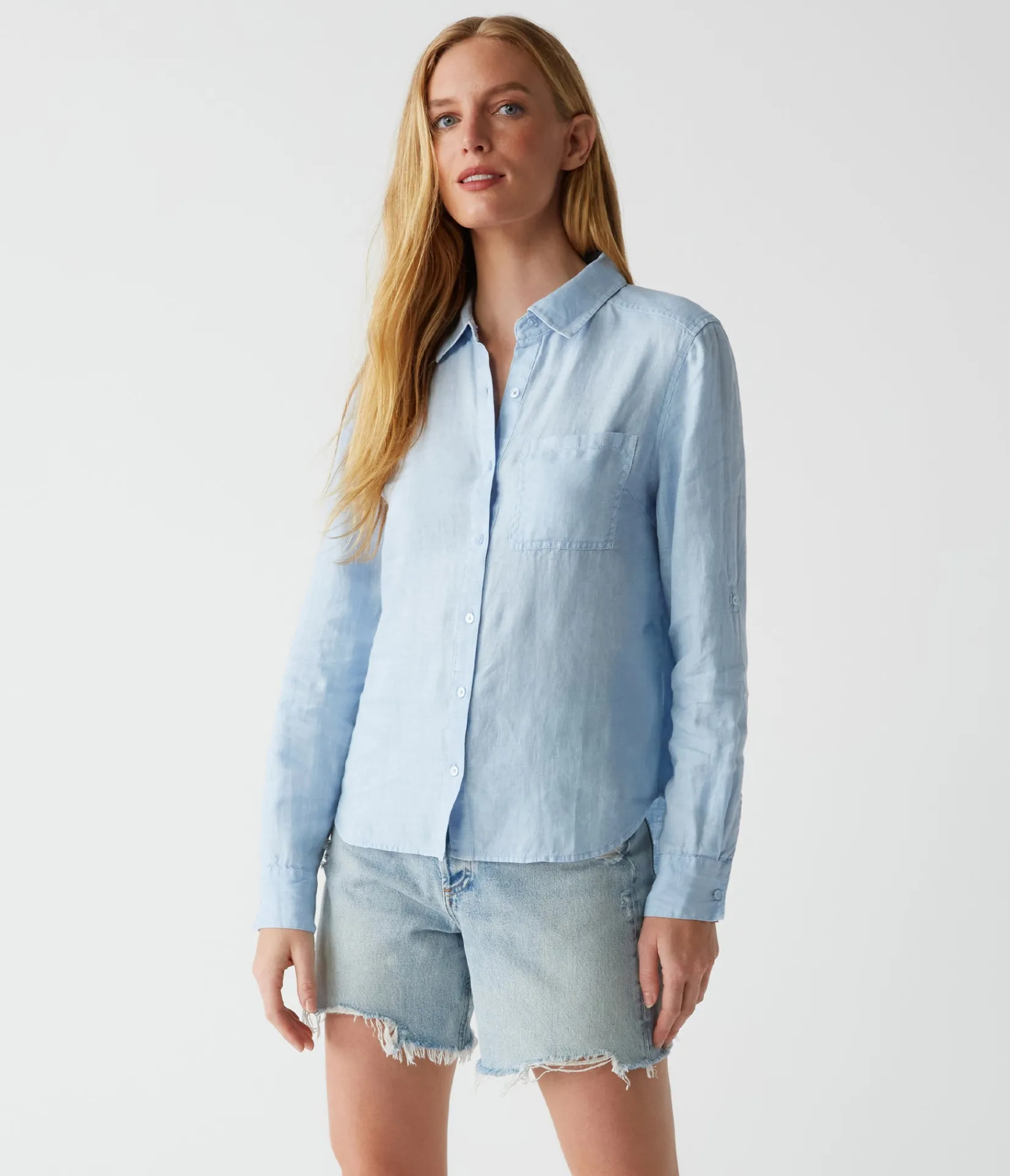 spencer_linen_button_down_top_26.webp Michael Stars Spencer Linen Button Down Top- Tops, Blouses & Shirts