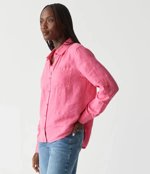 Michael Stars Spencer Linen Button Down Top- Tops, Blouses & Shirts