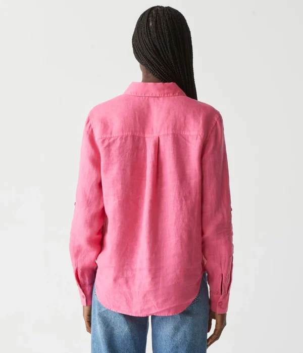 Michael Stars Spencer Linen Button Down Top- Tops, Blouses & Shirts