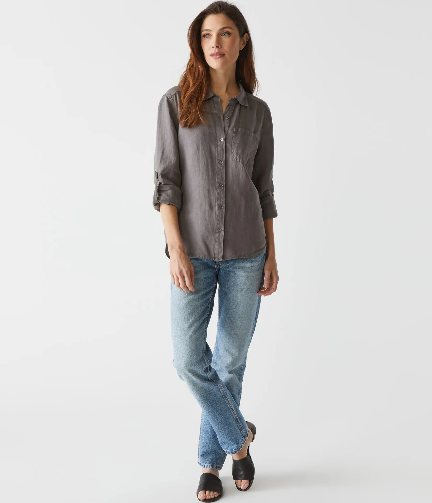 spencer_linen_button_down_top_5.webp Michael Stars Spencer Linen Button Down Top- Tops, Blouses & Shirts