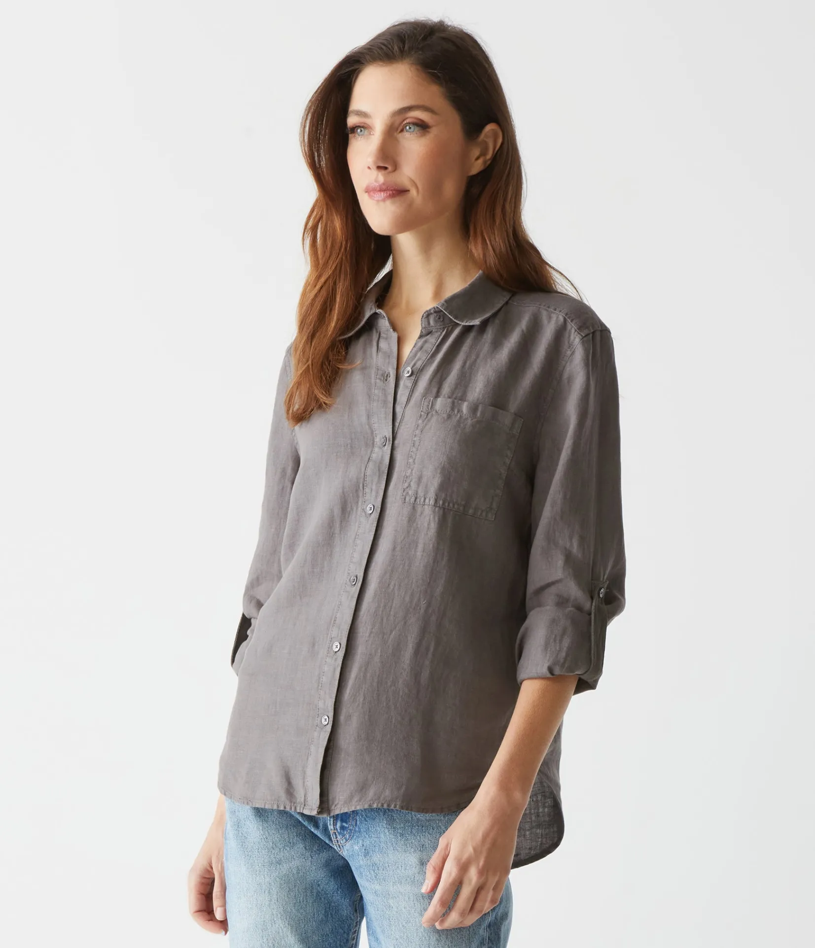 spencer_linen_button_down_top_6.webp Michael Stars Spencer Linen Button Down Top- Tops, Blouses & Shirts